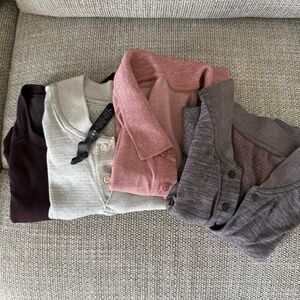 4 Pack Large Lululemon Men’s Metal Vent Tech Polo Shirt Bundle Workout Athletic